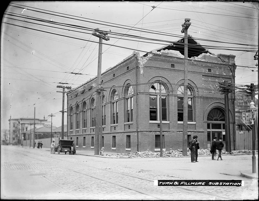 The earthquake significantly damaged the roof of a Fillmore District substation