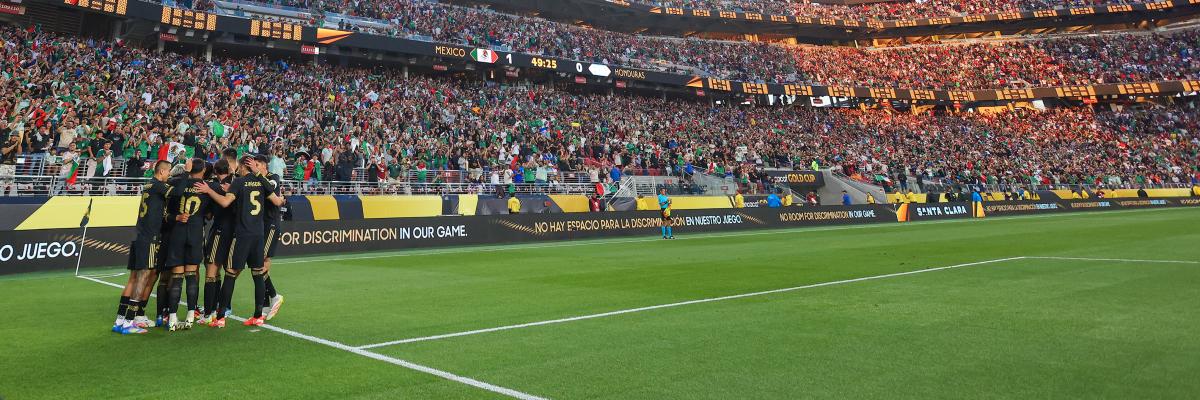 Raul Jimenez of Mexico celebrates after scoring a goal to make it 1-0 during the Gold Cup 2025 semi final match between Mexico and Honduras at Levi's Stadium on July 2, 2025 in Santa Clara, California