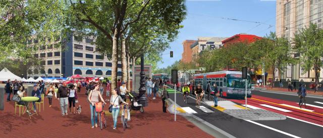Graphic showing Market Street improvements at Civic Center