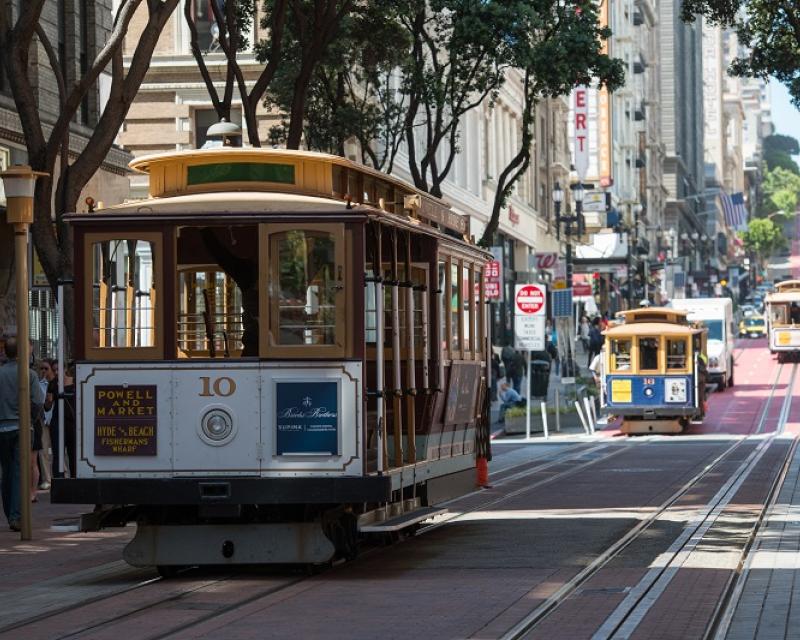 Cable Car headed down Powell Street.