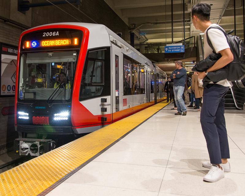 Muni Metro station and train