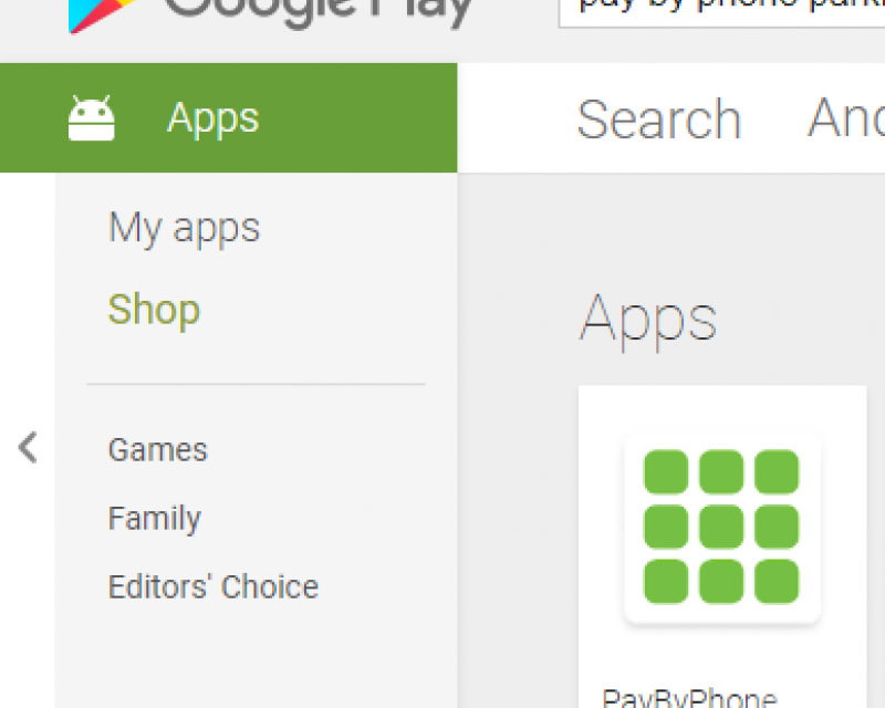PayByPhone app in Google Play