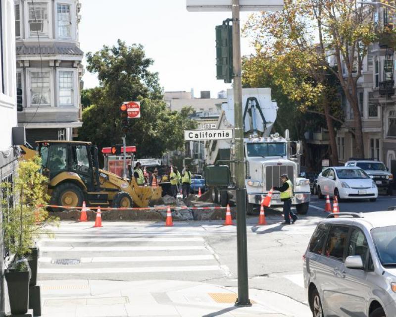 Construction on California Street