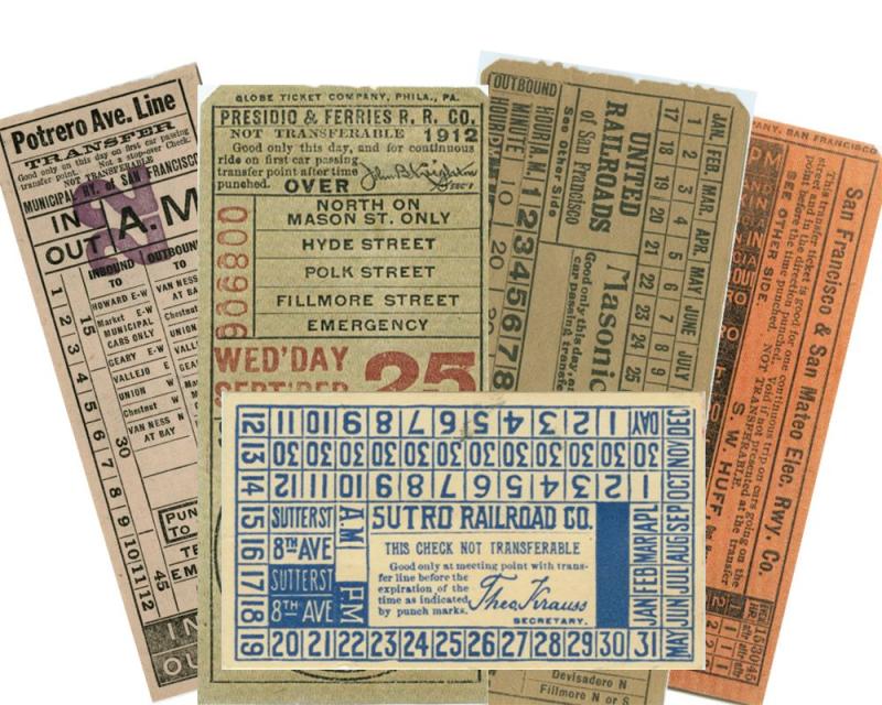paper transfers from San Francisco transit companies 