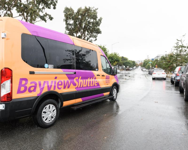 Bayview shuttle on street