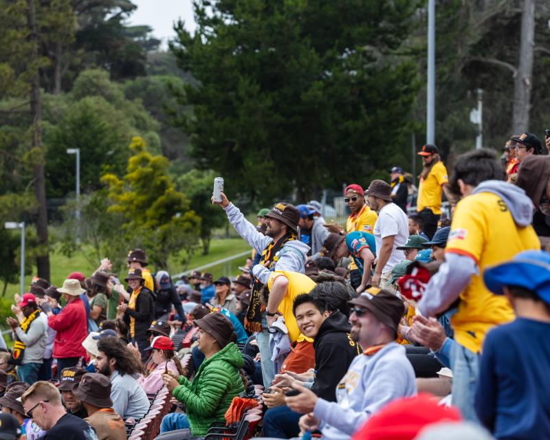 Large crowd of fans attending a San Francisco City Football Club match in an outdoor stadium.
