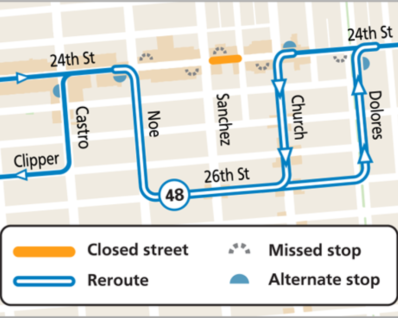 Noe Valley Night Market 48 Reroute Map