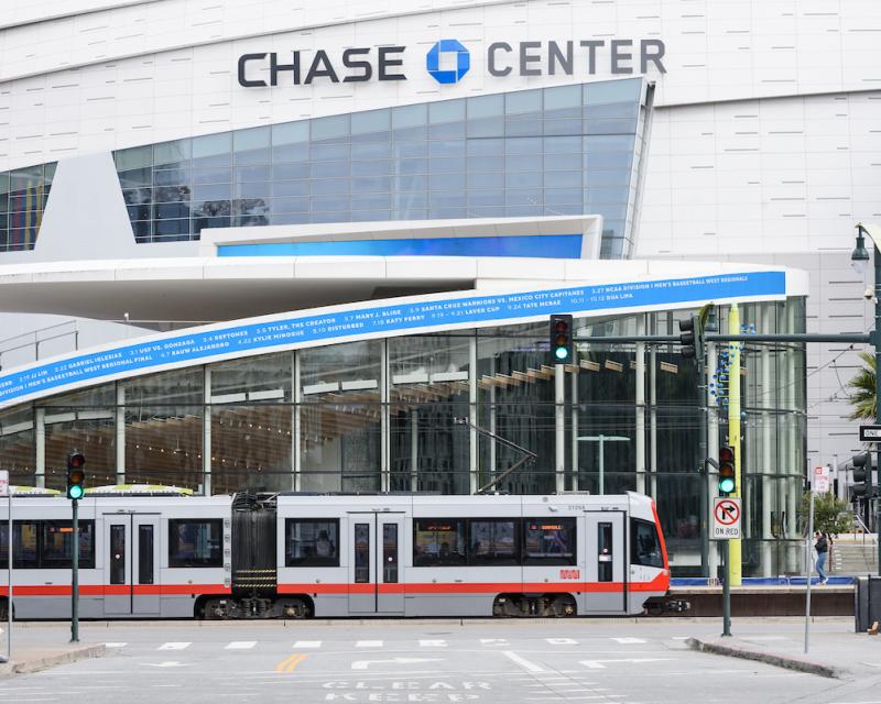 T Third in front of Chase Center