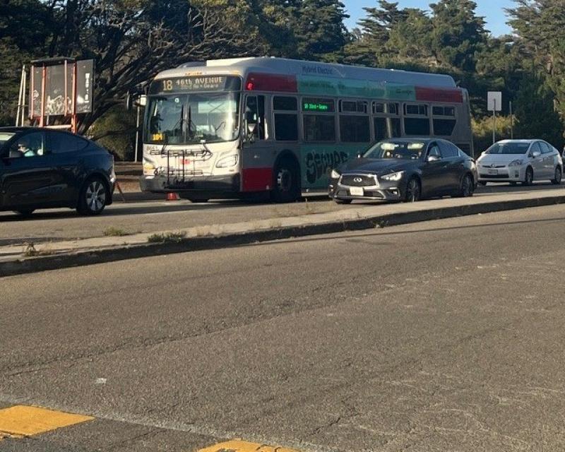 view of Winston Drive from southeast corner of Lake Merced Blvd