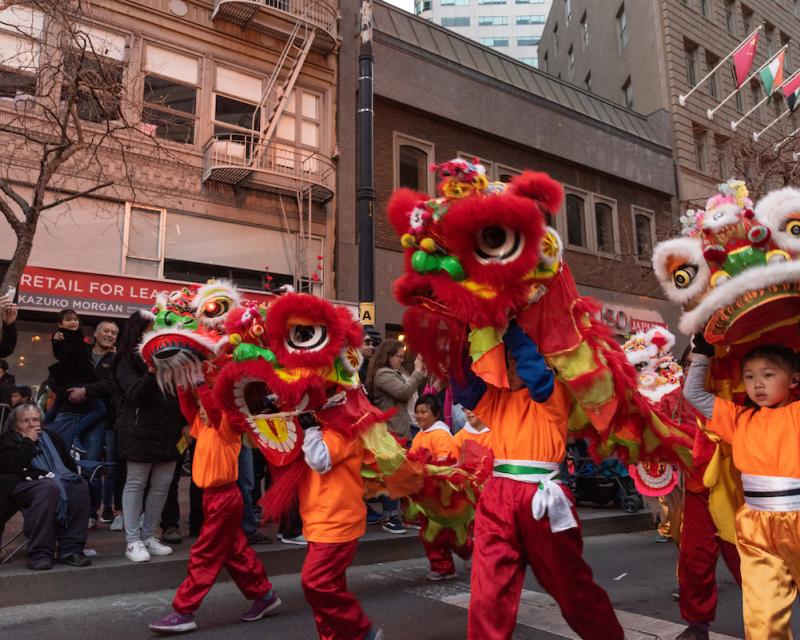 Children in costume participate in the Chinese New Year Parade.