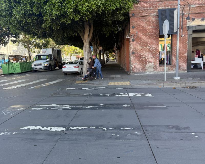 faded crosswalks on Jefferson Street