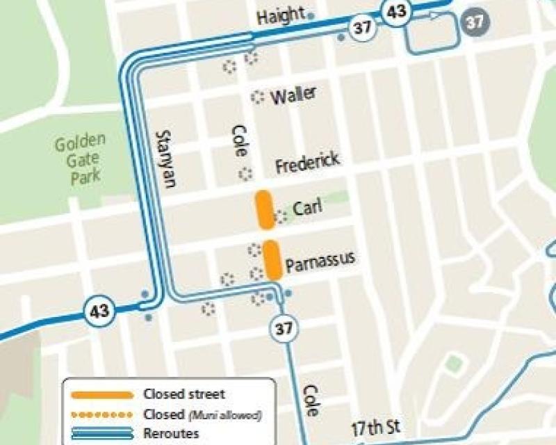 Cole Valley Nights Reroute Map