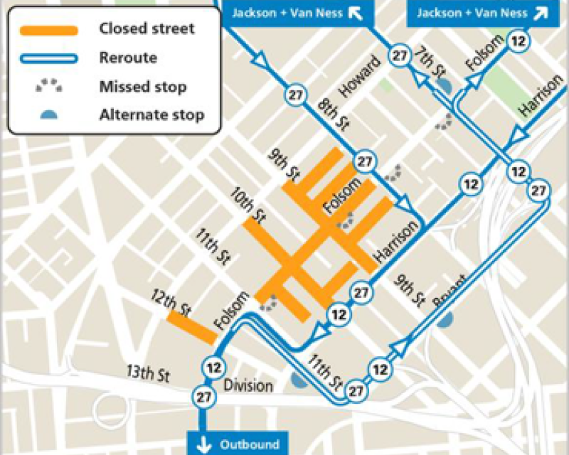 Up Your Alley Street Fair Reroute Map
