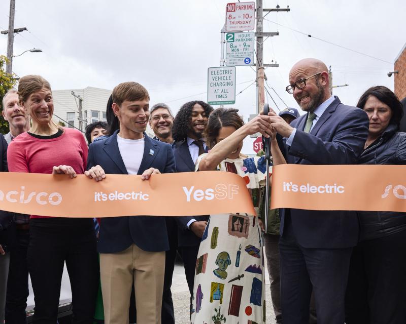 Ribbon cut for curb EV charging 