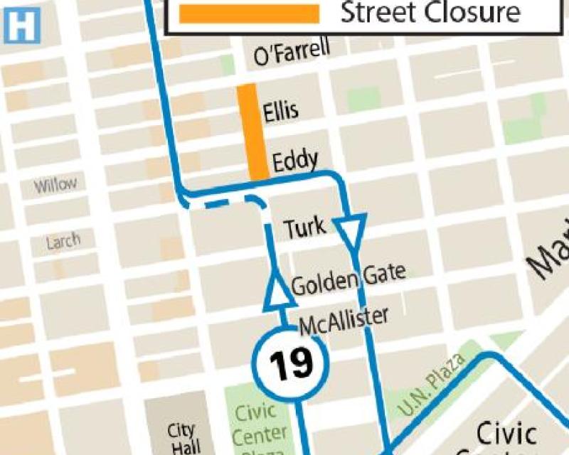 Map of Larkin Shared Spaces 19 Polk reroute