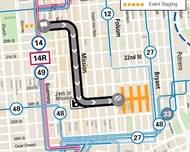 Dolores Huerta Parade Reroute Map