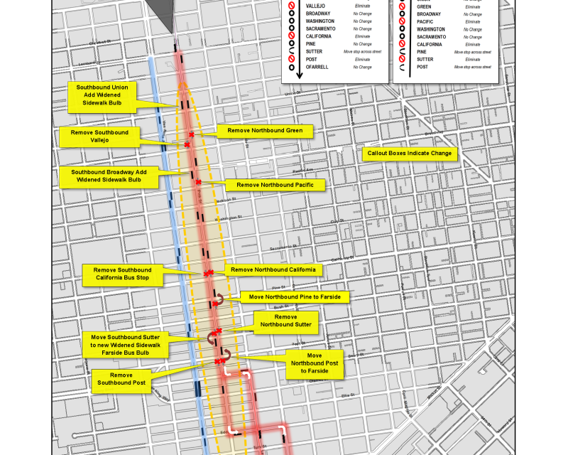 Overview image of changes to Polk Street