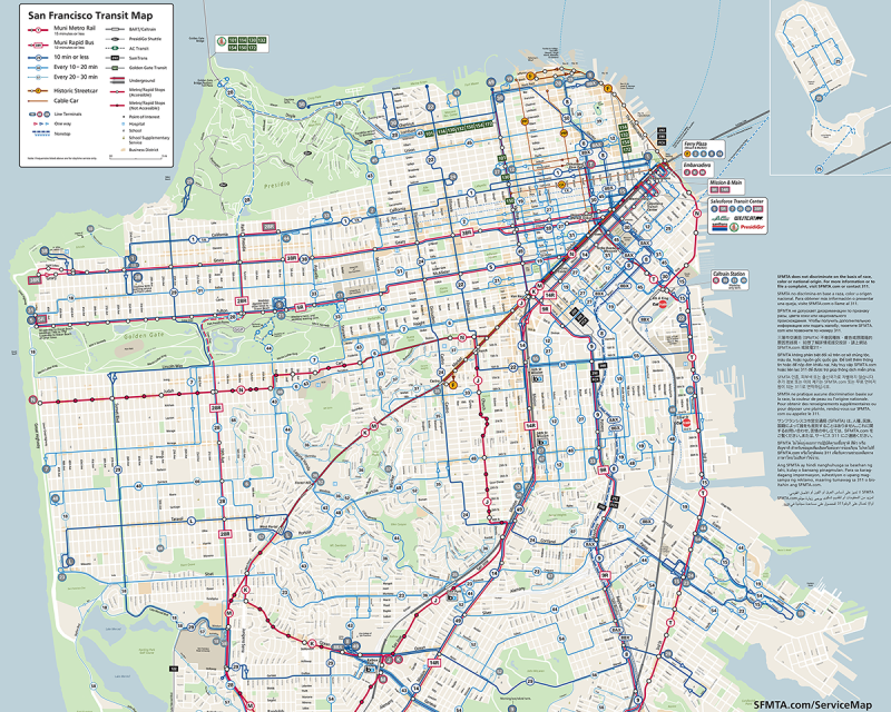 Muni service map effective August 2023