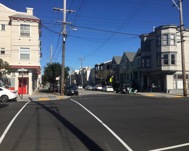 8th Avenue at Anza Street with new pavement