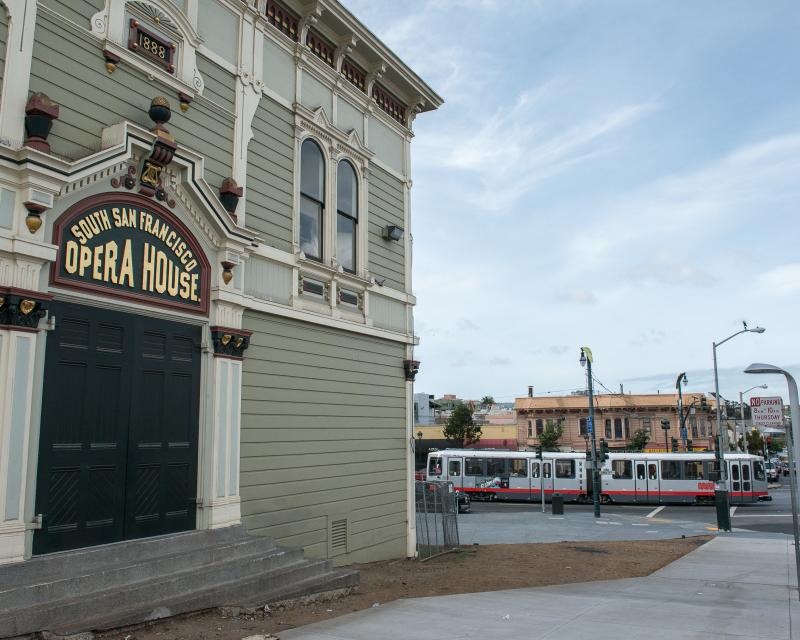 Bayview Opera House with T train in background