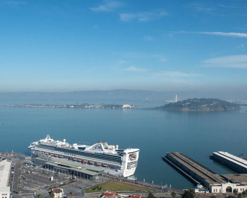 A view of Treasure Island and the San Francisco Bay