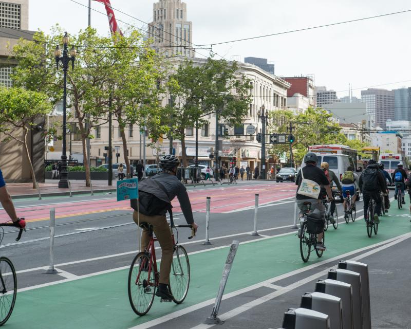 Bicyclists on Market St.