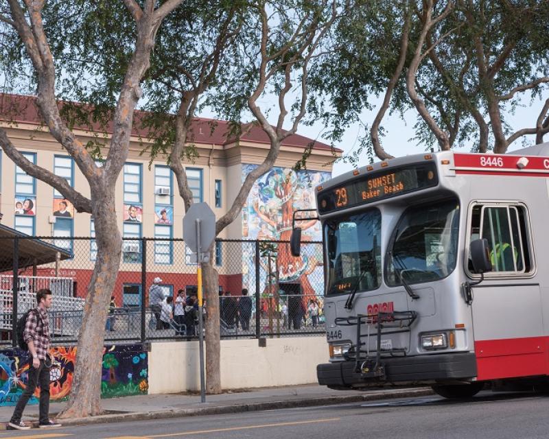 A 29 Sunset coach in the Excelsior Neighborhood.