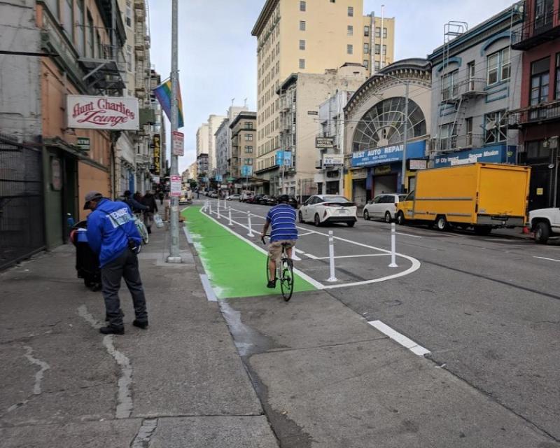 Turk Street bike lane.