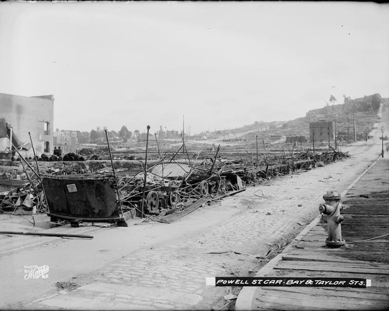 destroyed cable cars