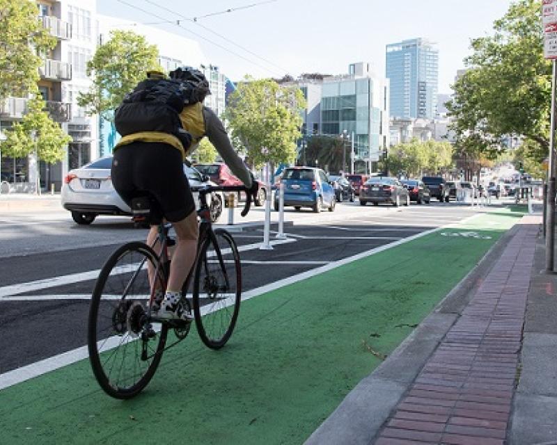 Biking on the bicycle network.