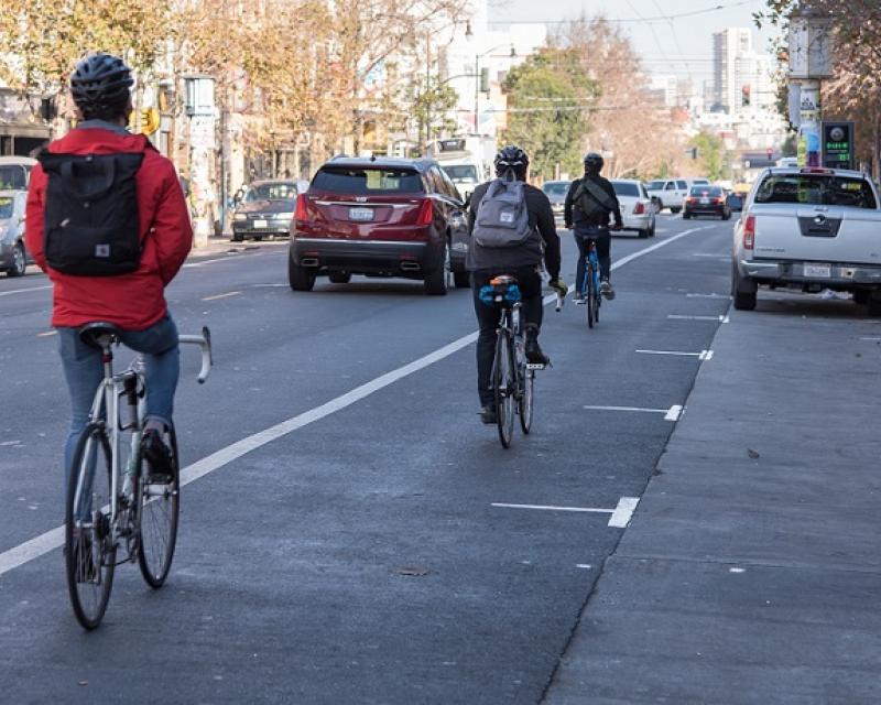 Bikes on Valencia bike path.