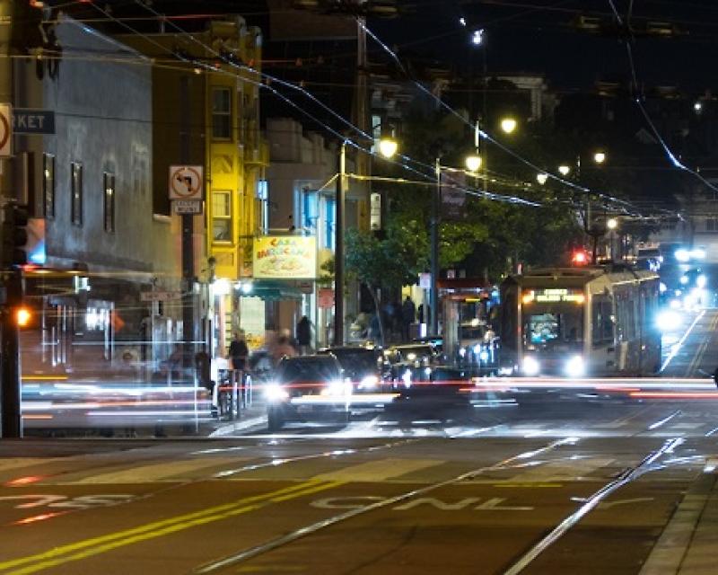 After dark at Market and 14th