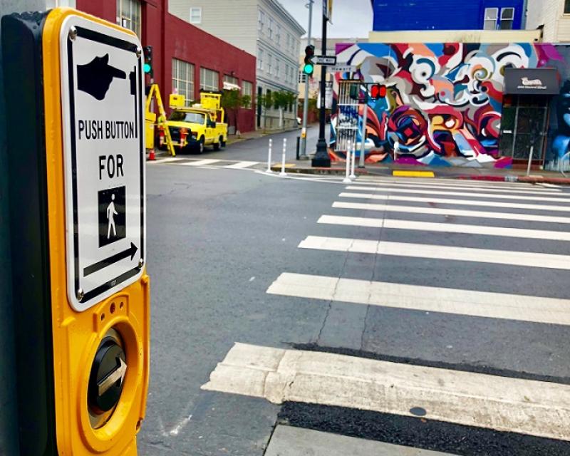 Crosswalks at Howard Street.