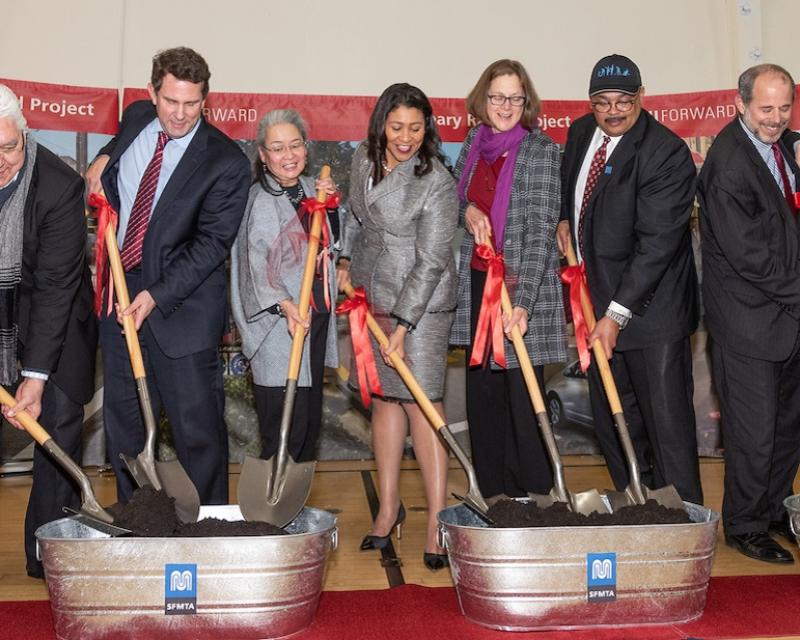 City officials breaking ground on Geary.