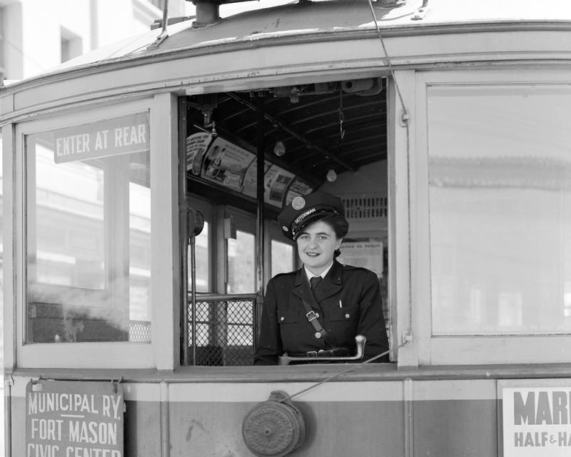 Muni operator Dolores Piluso in 1943.