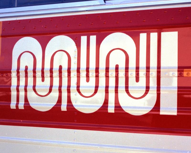 closeup of Muni worm logo