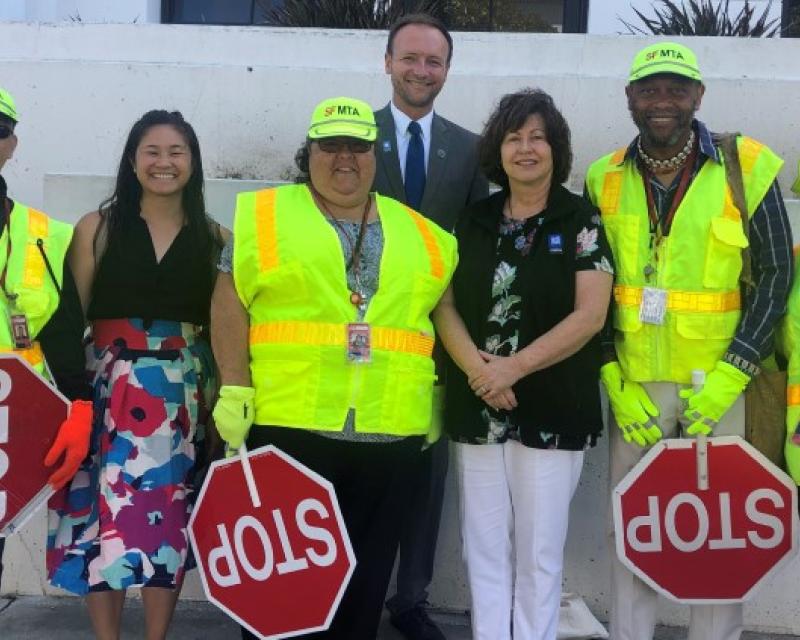 Tom Maguire with crossing guards