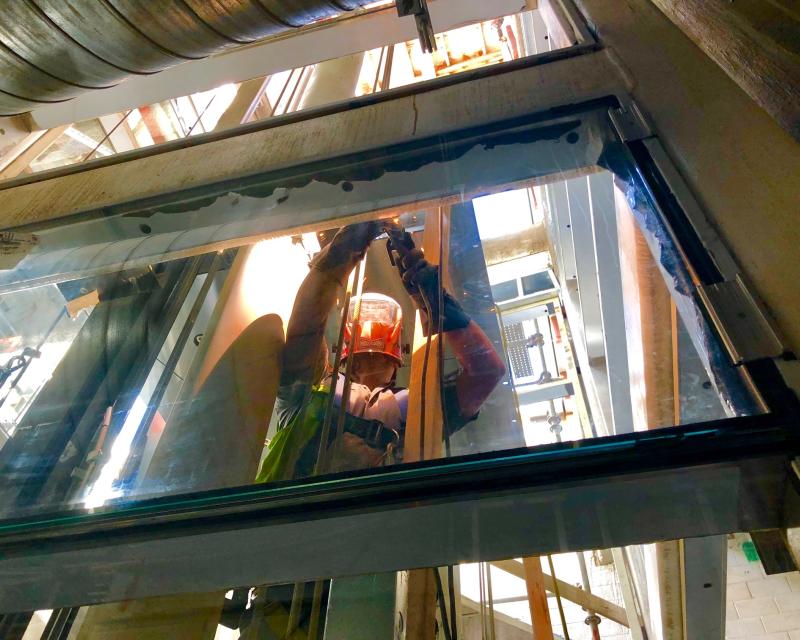 Workers in the Central Subway tunnel