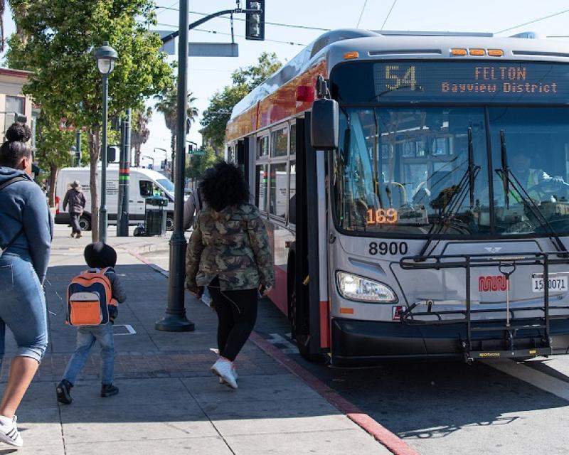 54 Felton coach in the Bayview District picking people up.