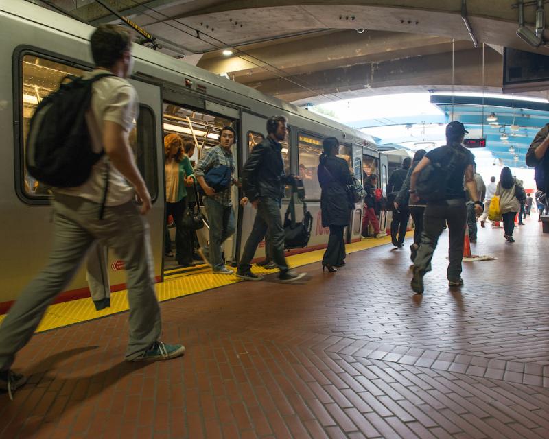 L Taraval train exiting subway at West Portal
