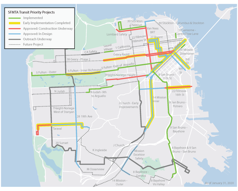 Transit Priority Projects Map