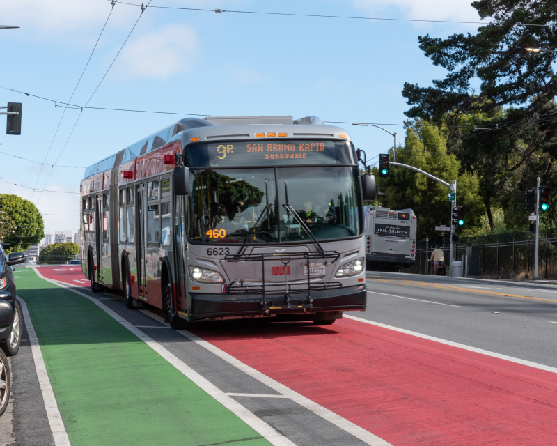 9R San Bruno Rapid travels on Potrero Avenue