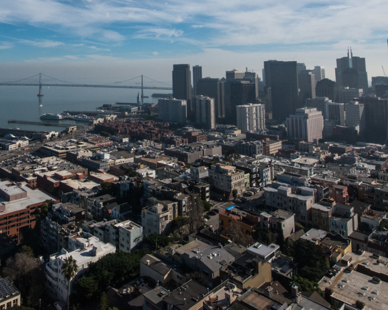 Image from Coit Tower of San Francisco skyline