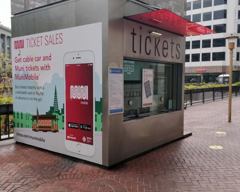 A Customer Service Kiosk at Powell and Market