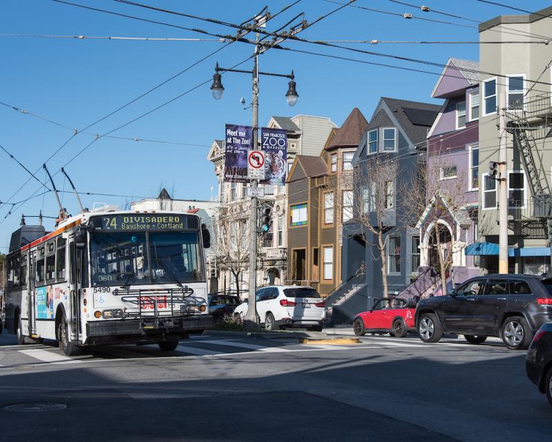 The 24 Divisadero bus on Divisadero Street