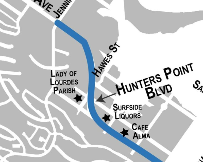 Map of the Bayview Quick Build Project