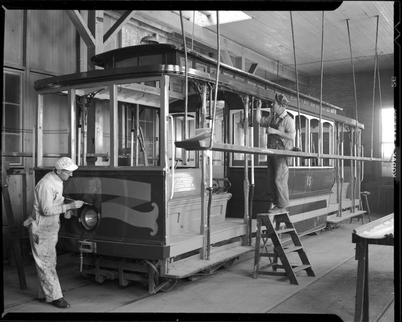 photo of mid 20th-century cable car painters