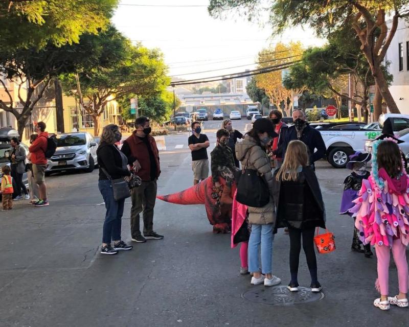 Residents enjoy Halloween festivities on Minnesota Street in 2020