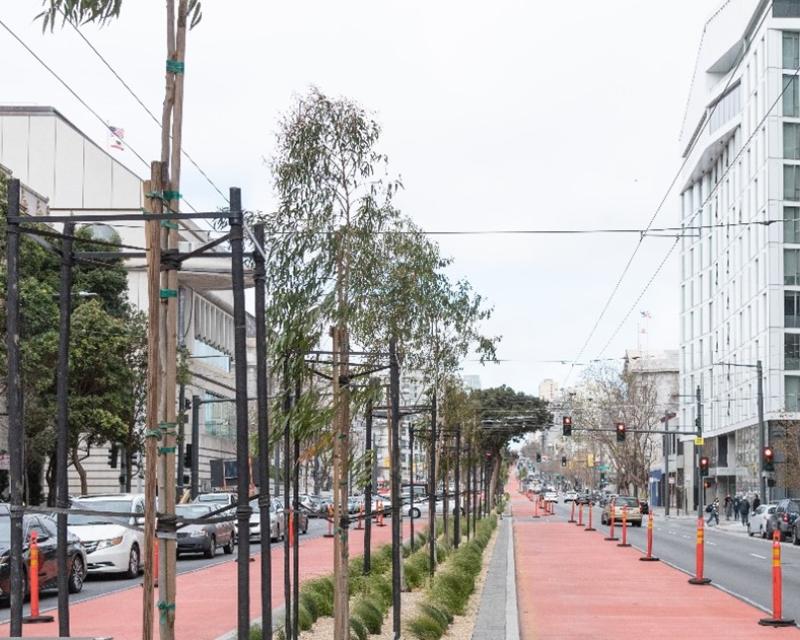 New Van Ness Avenue transit lanes open to Muni and Golden Gate Transit buses April 1, 2022.