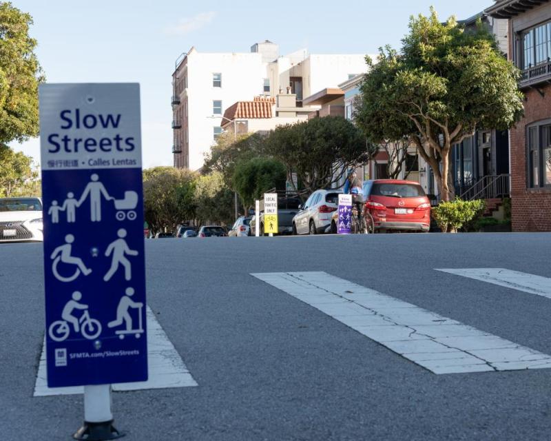 Slow Streets program signs